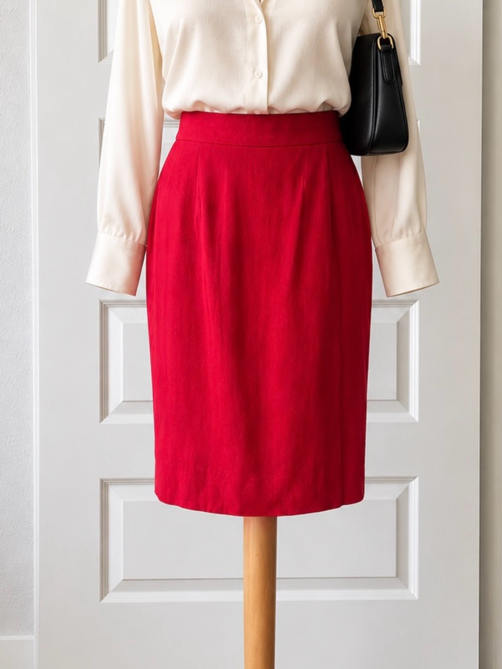 Vintage Dani Max Red Layered Midi Skirt